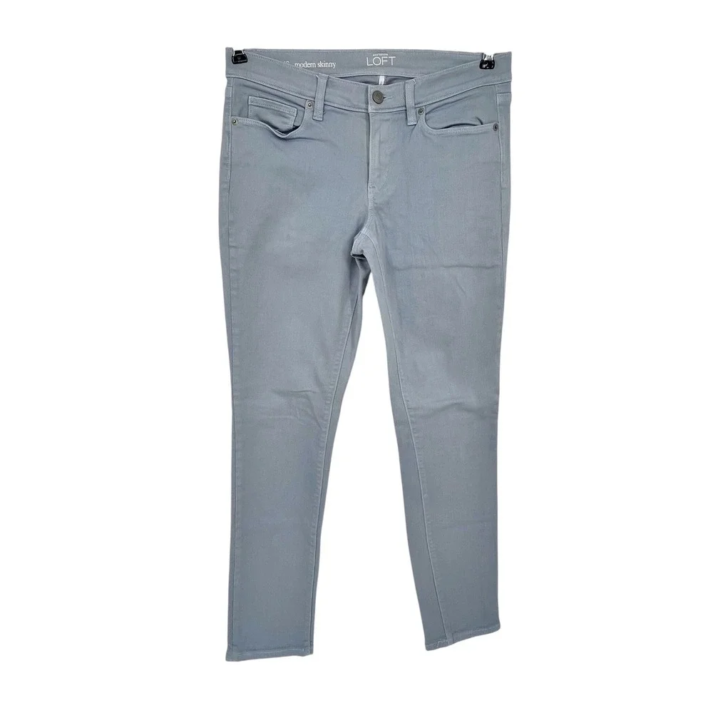 LOFT Modern Skinny Jeans Womens 28/6 Light Blue Stretch Mid Rise Denim Pants